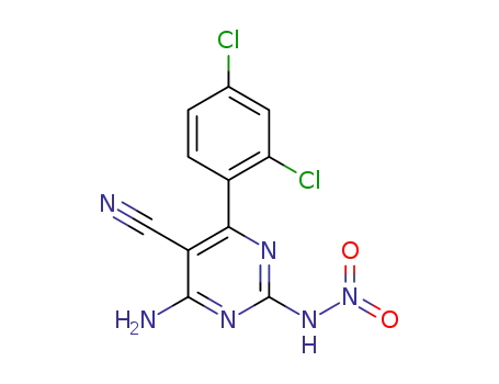 4-amino-6-(2,4-dichlorophenyl)-2-nitroaminopyrimidine-5-carbonitrile