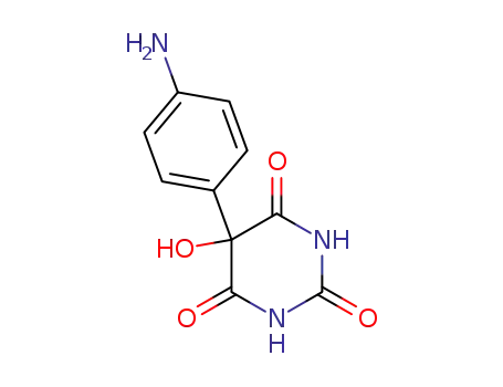 Molecular Structure of 89815-38-3 (2,4,6(1H,3H,5H)-Pyrimidinetrione, 5-(4-aminophenyl)-5-hydroxy-)