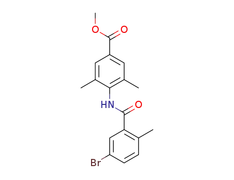 Molecular Structure of 1529760-92-6 (methyl 4-[(5-bromo-2-methyl-benzoyl)amino]-3,5-dimethyl-benzoate)