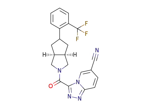 3-((3aR,6aS)-5-(2-(trifluoromethyl)phenyl)octahydrocyclopenta[c]pyrrole-2-carbonyl)[1,2,4]triazolo[4,3-a]pyridine-6-carbonitrile