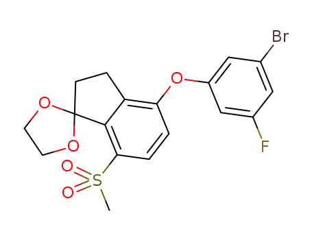 4’-(3-bromo-5-fluoro-phenoxy)-7’-methylsulfonyl-spiro[1,3-dioxolane-2,1’-indane]