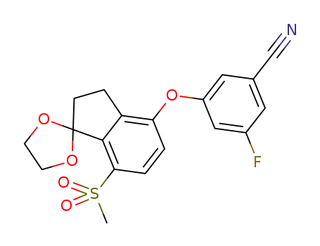 3-fluoro-5-(7’-methylsulfonylspiro[1,3-dioxolane-2,1’-indane]-4’-yl)oxy-benzonitrile