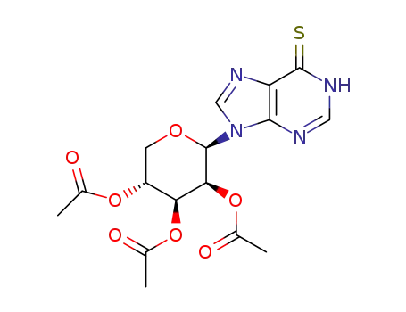 6-mercapto-9-(2',3',4'-tri-O-acetyl-β-D-lyxopyranosyl)purine