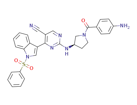 2-((R)-1-(4-aminobenzoyl)pyrrolidin-3-ylamino)-4-(1-(phenylsulfonyl)-1H-indol-3-yl)pyrimidine-5-carbonitrile