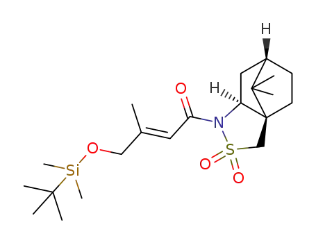 (E)-4-((tert-butyldimethylsilyl)oxy)-1-((3aR,6S,7aS)-8,8-dimethyl-2,2-dioxohexahydro-1H-3a,6-methanobenzo[c]isothiazol-1-yl)-3-methylbut-2-en-1-one