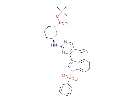 (S)-tert-butyl-3-((5-cyano-4-(1-(phenylsulfonyl)-1H-indol-3-yl)pyrimidin-2-yl)amino)piperidine-1-carboxylate