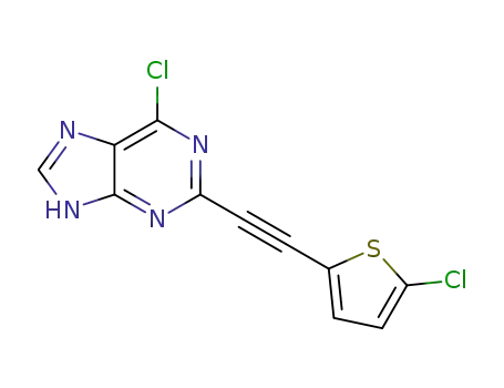 6-chloro-2-((5-chlorothiophen-2-yl)ethynyl)-9H-purine