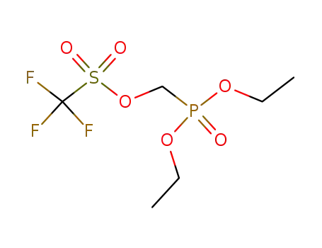 Molecular Structure of 106938-62-9 (Methanesulfonic acid, trifluoro-, (diethoxyphosphinyl)methyl ester)