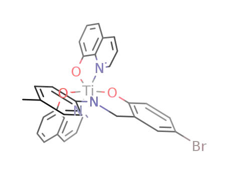 (N-(4-methylphenyl)-5-bromobenzylamine-2-ato)-bis(8-quinolinato)titanium(IV)