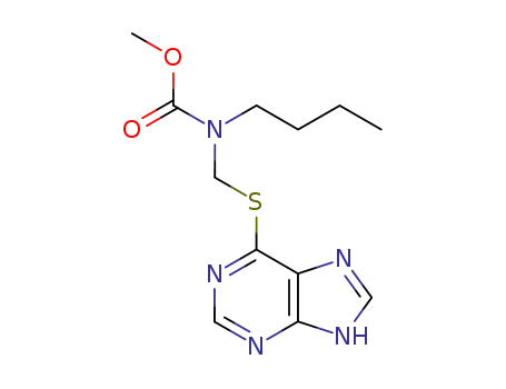 Molecular Structure of 126585-38-4 (Carbamic acid, butyl[(1H-purin-6-ylthio)methyl]-, methyl ester)