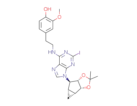 4-(2-((9-((3aR,3bR,4aS,5R,5aS)-2,2-dimethylhexahydrocyclopropa[3,4]cyclopenta[1,2-d][1,3]dioxol-5-yl)-2-iodo-9Hpurin-6-yl)amino)ethyl)-2-methoxyphenol
