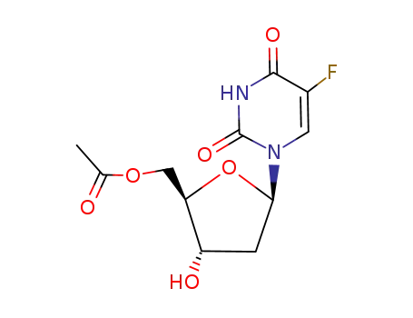 Molecular Structure of 2823-52-1 (Uridine, 2'-deoxy-5-fluoro-, 5'-acetate)
