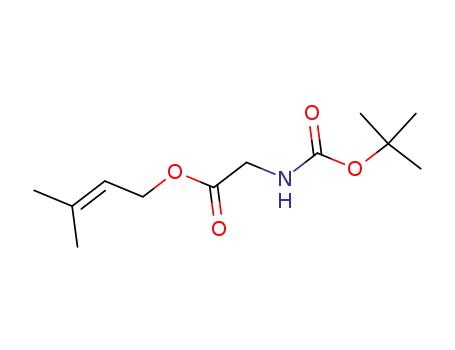Molecular Structure of 82706-45-4 (Glycine, N-[(1,1-dimethylethoxy)carbonyl]-, 3-methyl-2-butenyl ester)