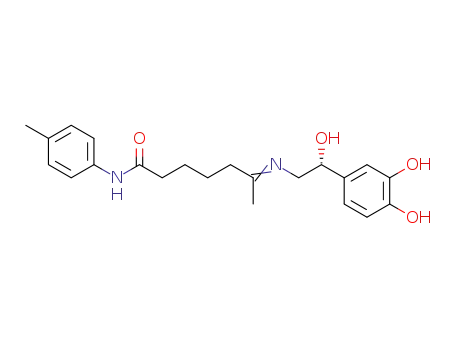 Molecular Structure of 90900-18-8 (Heptanamide,
6-[[2-(3,4-dihydroxyphenyl)-2-hydroxyethyl]imino]-N-(4-methylphenyl)-,
(R)-)