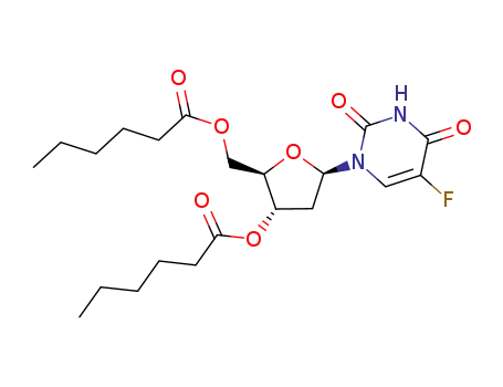 Molecular Structure of 3415-69-8 (Uridine, 2'-deoxy-5-fluoro-, 3',5'-dihexanoate)