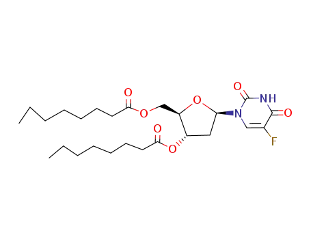Molecular Structure of 3415-70-1 (3',5'-dioctanoyl-5-fluoro-2'-deoxyuridine)