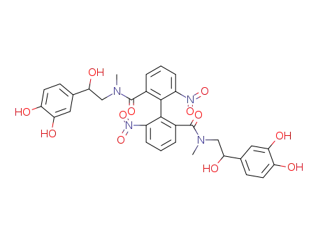 R-(+)-2,2'-dinitrobiphenyl-6,6'-dicarbonsaeure-di-N,N'-1-(3,4-dihydroxyphenyl)-1-hydroxy-2-methylamido-ethan