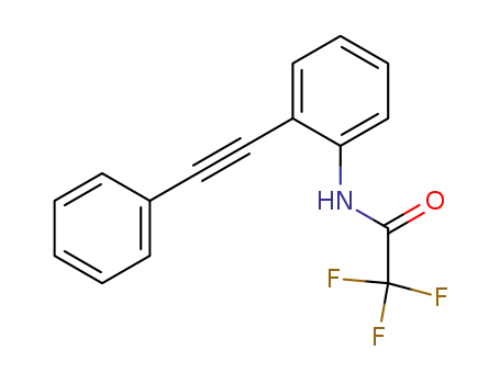 Molecular Structure of 143360-89-8 (Acetamide, 2,2,2-trifluoro-N-[2-(phenylethynyl)phenyl]-)