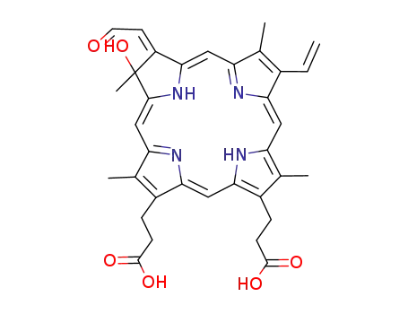3-{(1Z,5Z,9Z,14Z)-18-(2-Carboxy-ethyl)-7-hydroxy-3,7,12,17-tetramethyl-8-[2-oxo-eth-(Z)-ylidene]-13-vinyl-7,8,22,24-tetrahydro-porphin-2-yl}-propionic acid