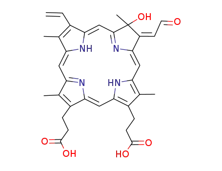 3-{(5Z,10Z,14Z,19Z)-18-(2-Carboxy-ethyl)-8-hydroxy-3,8,13,17-tetramethyl-7-[2-oxo-eth-(Z)-ylidene]-12-vinyl-7,8,21,23-tetrahydro-porphin-2-yl}-propionic acid