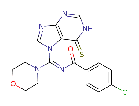 4-chloro-N-<(6,7-dihydro-6-thioxo-1H-purin-7-yl)(morpholin-1-yl)methyliden>benzamid