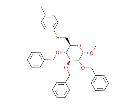 methyl 6-deoxy-6-(p-tolylthio)-2,3,4-tri-O-benzyl-α-D-glucopyranoside