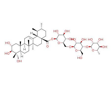[(2S,4R,5S)-6-[[(2R,4S,5S)-3,4-dihydroxy-6-(hydroxymethyl)-5-[(2S,4S,5R)-3,4,5-trihydroxy-6-methyloxan-2-yl]oxyoxan-2-yl]oxymethyl]-3,4,5-trihydroxyoxan-2-yl] (1S,2R,6aR,6aS,6bR,9R,10R,11R,12aR,14bS)-10,11-dihydroxy-9-(hydroxymethyl)-1,2,6a,6b,9,12a-hexamethyl-2,3,4,5,6,6a,7,8,8a,10,11,12,13,14b-tetradecahydro-1H-picene-4a-carboxylate