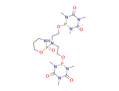 2-bis-[2-(1,3,5-trimethyl-1,3,5,2-triazaphosphorin-4,6-dion-2-yloxy)ethylamino]-tetrahydro-2H-1,3,2-oxazaphosphorin-2-oxide