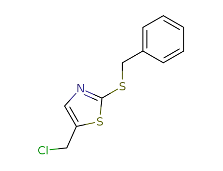 Molecular Structure of 192439-48-8 (Thiazole, 5-(chloromethyl)-2-[(phenylmethyl)thio]-)