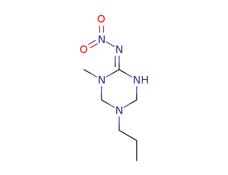 Molecular Structure of 141856-46-4 (1,3,5-Triazin-2-amine, 1,4,5,6-tetrahydro-1-methyl-N-nitro-5-propyl-)