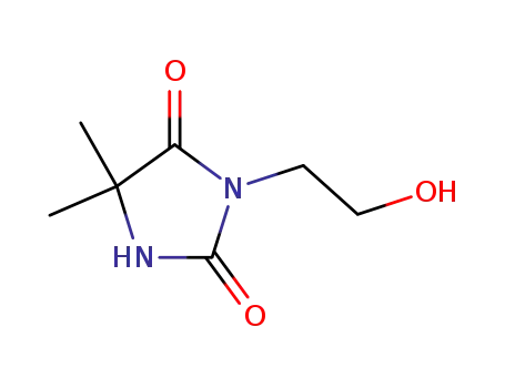 Molecular Structure of 29071-93-0 (3-(2-hydroxyethyl)-5,5-dimethylimidazolidine-2,4-dione)