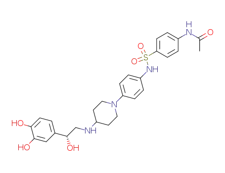 N-(4-{[4-(4-{[(2R)-2-(3,4-dihydroxyphenyl)-2-hydroxyethyl]amino}-1-piperidinyl)anilino]sulfonyl}phenyl)acetamide