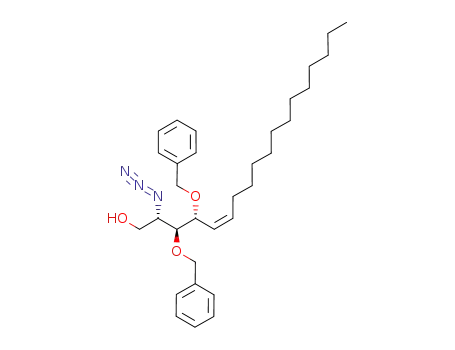 Molecular Structure of 471891-18-6 (5-Octadecen-1-ol, 2-azido-3,4-bis(phenylmethoxy)-, (2S,3S,4R,5Z)-)