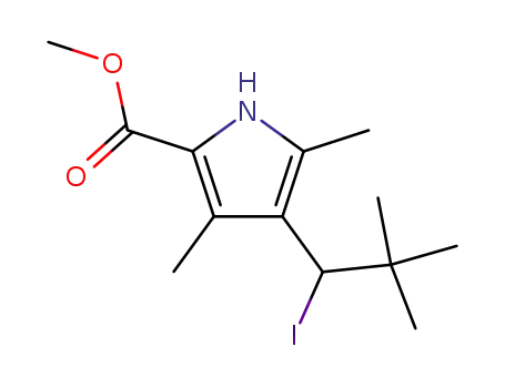 methyl 3,5-dimethyl-4-[(1'-iodo-2',2'-dimethyl)propyl]pyrrole-2-carboxylate