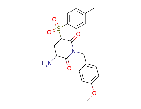 Molecular Structure of 485817-54-7 (2,6-Piperidinedione,
3-amino-1-[(4-methoxyphenyl)methyl]-5-[(4-methylphenyl)sulfonyl]-)