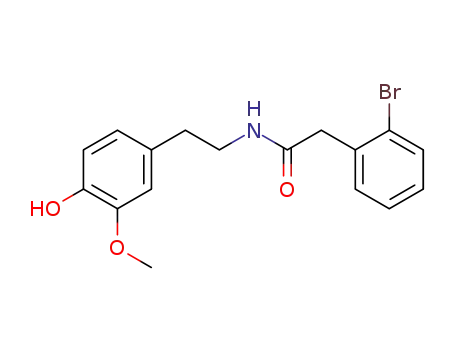 Molecular Structure of 634151-27-2 (Benzeneacetamide, 2-bromo-N-[2-(4-hydroxy-3-methoxyphenyl)ethyl]-)