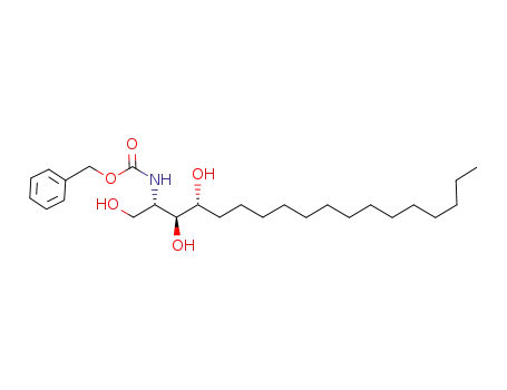 Molecular Structure of 634587-38-5 (Carbamic acid,
[(1S,2S,3R)-2,3-dihydroxy-1-(hydroxymethyl)heptadecyl]-, phenylmethyl
ester)