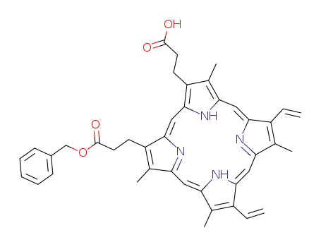 6-[2'-(benzyloxycarbonyl)ethyl]-7-(2'-carboxyethyl)-1,3,5,8-tetramethyl-2,4-divinylporphyrin