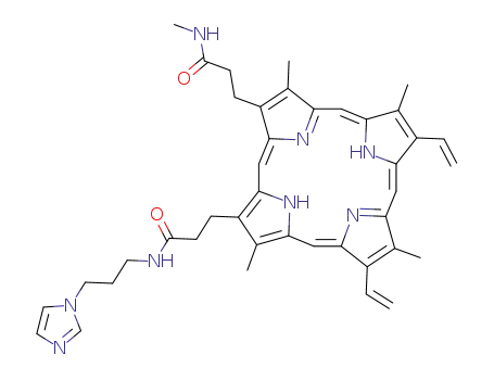 3,18-divinyl-8-(3-methylamido)ethyl-12-(3-(N-imidazolyl)propylamido)ethyl-2,7,13,17-tetramethylporphyrin