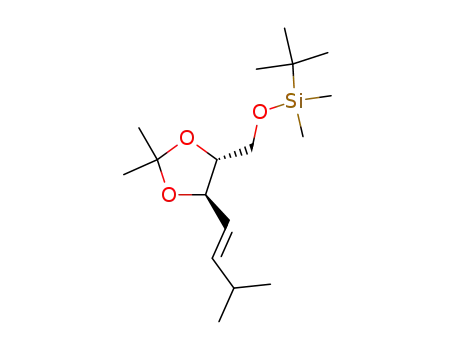 Molecular Structure of 870093-65-5 (Silane,
(1,1-dimethylethyl)[[(4R,5R)-2,2-dimethyl-5-[(1E)-3-methyl-1-butenyl]-1,
3-dioxolan-4-yl]methoxy]dimethyl-)