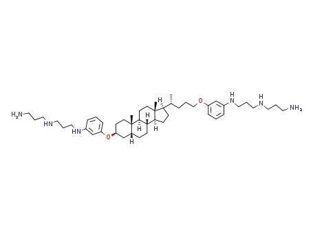 N-(3-Amino-propyl)-N'-{3-[(R)-4-((3S,5R,8R,9S,10S,13R,14S,17R)-3-{3-[3-(3-amino-propylamino)-propylamino]-phenoxy}-10,13-dimethyl-hexadecahydro-cyclopenta[a]phenanthren-17-yl)-pentyloxy]-phenyl}-propane-1,3-diamine