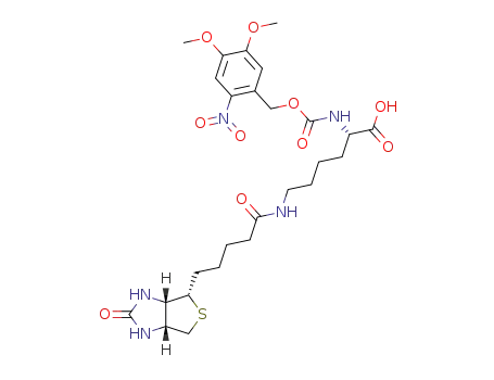 (S)-2-(4,5-Dimethoxy-2-nitro-benzyloxycarbonylamino)-6-[5-((3aR,6S,6aS)-2-oxo-hexahydro-thieno[3,4-d]imidazol-6-yl)-pentanoylamino]-hexanoic acid