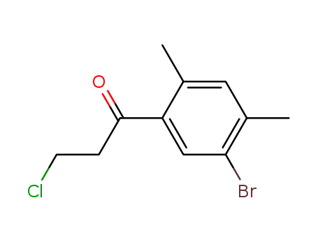 Molecular Structure of 84092-78-4 (1-Propanone, 1-(5-bromo-2,4-dimethylphenyl)-3-chloro-)
