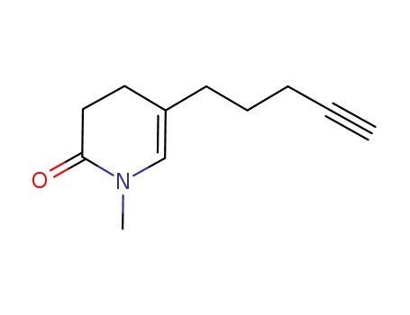 Molecular Structure of 925422-49-7 (2(1H)-Pyridinone, 3,4-dihydro-1-methyl-5-(4-pentyn-1-yl)-)