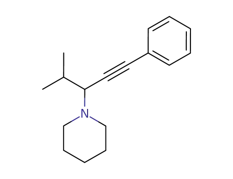 Molecular Structure of 93477-21-5 (1-(4-methyl-1-phenylpent-1-yn-3-yl)piperidine)