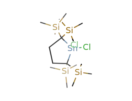 Molecular Structure of 392737-29-0 (Silane, (1,1-dichloro-2,5-stannolanediylidene)tetrakis[trimethyl-)