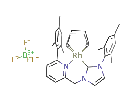 [(C,N-1-(6-mesityl-2-picolyl)-3-mesitylimidazol-2-ylidene)Rh(1,5-cyclooctadiene)]BF4