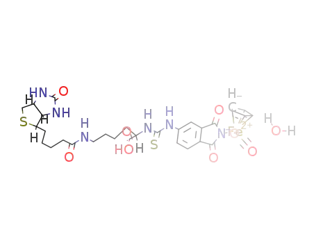 [CpFe(CO)2(NC8H3O2NHC(S)NHCH(COOH)(CH2)4NHCO(CH2)4C5H7N2OS)] monohydrate
