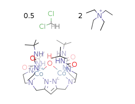 tetraethylammonium μ-hydroxo-μ-(3,5-bis(bis[(N'-tert-butylureaylato)-N-ethyl]aminatomethyl)-1H-pyrazolato)dicobaltate(II) dichloromethane adduct (2/1)