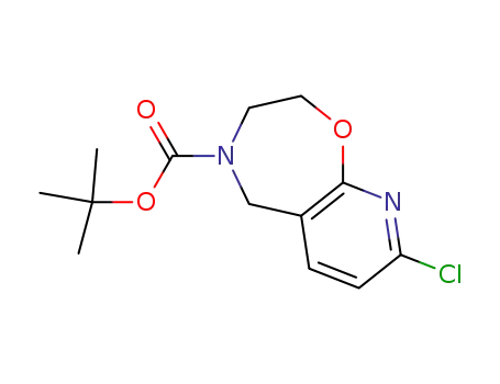 Molecular Structure of 956434-30-3 (tert-butyl 8-chloro-2,3-dihydropyrido[3,2-f][1,4]oxazepine-4(5H)-carboxylate)